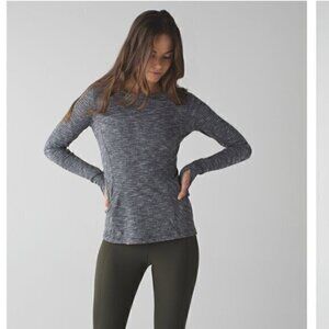 Lululemon Kanto Catch Me Long Sleeve Coco Pique Black White